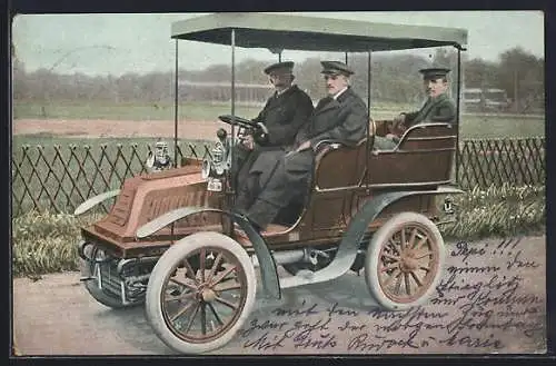 AK Renault, Auto mit Insassen