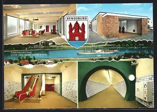 AK Rendsburg, Der Fussgängertunnel unter dem Nord-Ostsee-Kanal