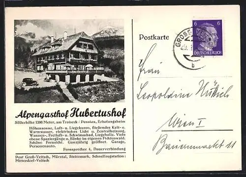 AK Veitsch, Ansicht Alpenhotel Hubertushof