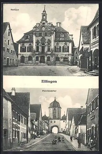 AK Ellingen / Mittelfranken, Rathaus, Pleinfeldertor