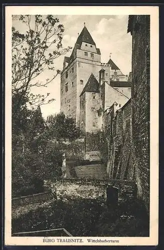 AK Landshut, der Wittelsbacherturm der Burg Trausnitz