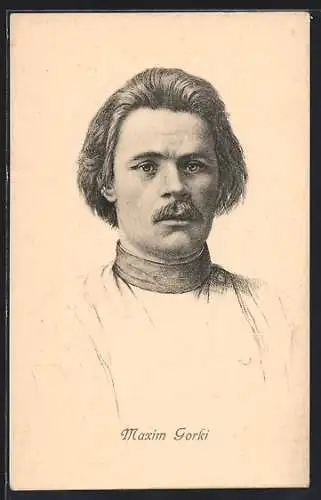 Künstler-AK Portrait von Maxim Gorki