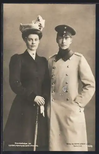 AK Kronprinzessin Cecilie, gemeinsam mit Kronprinz Wilhelm