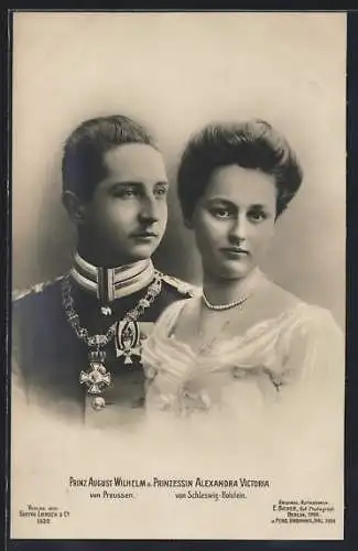 AK Prinz August Wilhelm von Preussen, und Prinzessin Alexandra Victoria