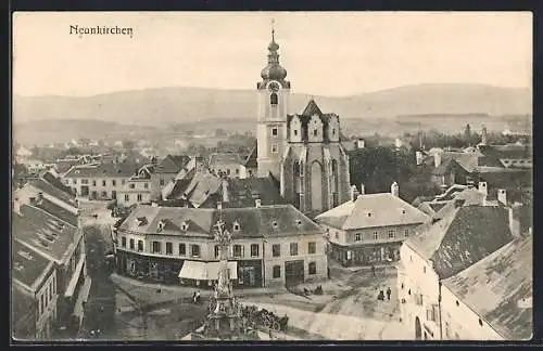 AK Neunkirchen, Teilansicht mit der Kirche