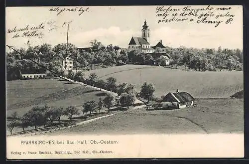 AK Pfarrkirchen bei Bad Hall, Ortsansicht mit der Kirche