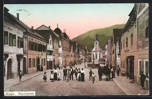 AK Weyer, Belebte Partie auf dem Marktplatz