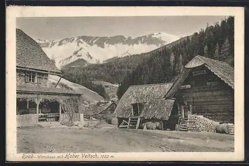 AK St. Barbara im Mürztal, Raad-Wirtshaus gegen den Hohen Veitsch