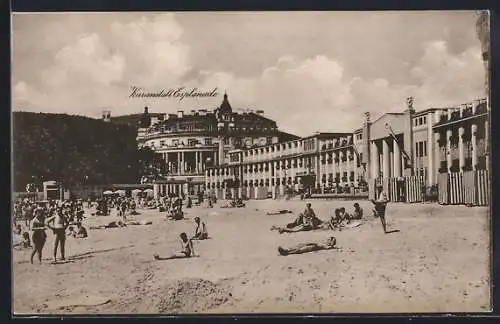 AK Baden b. Wien, Thermal Strandbad mit Kurhaus Esplanade