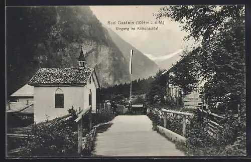 AK Bad Gastein, Eingang ins Kötschachtal mit Grünem Baum