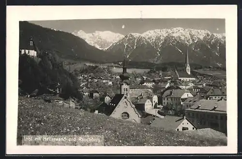 AK Imst, Ortsansicht mit Helferwand und Rauchberg