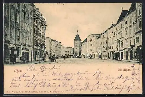 AK Wels, Partie auf dem Stadtplatz