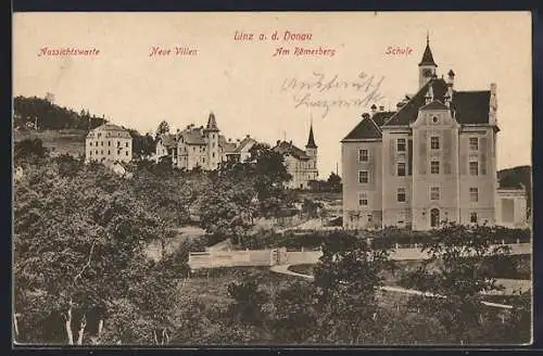 AK Linz a.d.Donau, Schule, Neue Villen