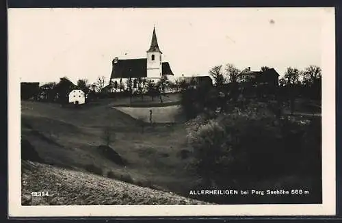 AK Allerheiligen, Teilansicht mit Kirche