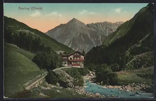 AK Ginzling /Zillertal, Rosshag mit Hotel