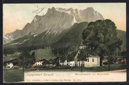 AK Ehrwald, Martinskapelle mit Wetterstein