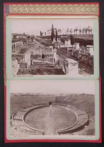 12 Fotografien Giacomo Brogi, Florence, Ansicht Pompei, Interno del Museo, Tempio di Venere, Term Stabiane, Anfiteatro