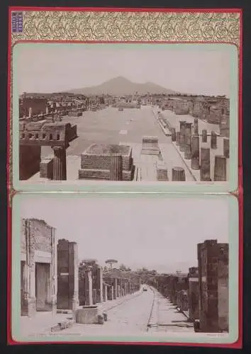 12 Fotografien Giacomo Brogi, Florence, Ansicht Pompei, Interno del Museo, Tempio di Venere, Term Stabiane, Anfiteatro