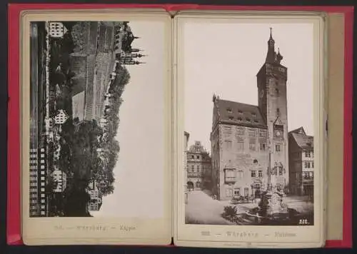 12 Fotografien Ernst Roepke, Wiesbaden, Ansicht Würzburg, Haus zum falken, Rathaus, Dom, Marienkirche, Schloss, Käpple