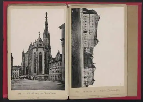 12 Fotografien Ernst Roepke, Wiesbaden, Ansicht Würzburg, Haus zum falken, Rathaus, Dom, Marienkirche, Schloss, Käpple