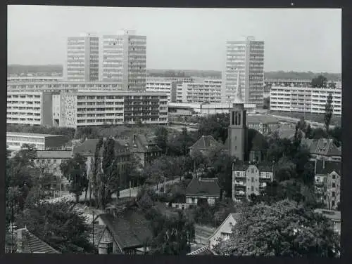 12 Fotografien Ansicht Frankfurt / Oder, Herausgeber PGH Film und Bild Berlin, Wohnkomplex Hansa-Nord, Friedensbrücke