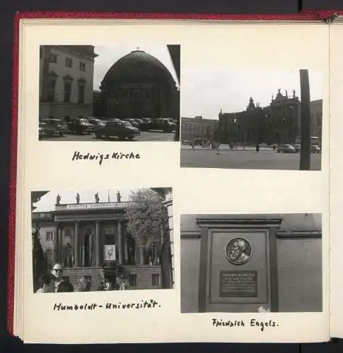 2 Fotoalben mit 237 Fotografien, Ansicht West-Berlin, 1964, Zentralflughafen Tempelhof, Olympiastadion, Kudamm, Bhf Zoo