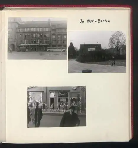 2 Fotoalben mit 237 Fotografien, Ansicht West-Berlin, 1964, Zentralflughafen Tempelhof, Olympiastadion, Kudamm, Bhf Zoo