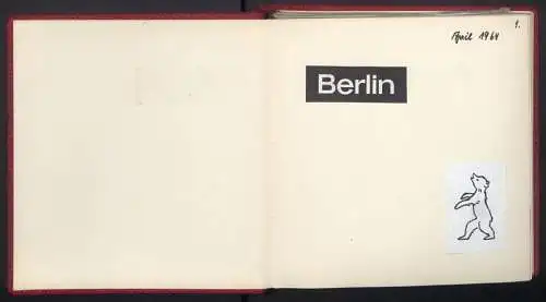 2 Fotoalben mit 237 Fotografien, Ansicht West-Berlin, 1964, Zentralflughafen Tempelhof, Olympiastadion, Kudamm, Bhf Zoo