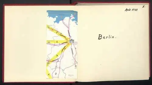 2 Fotoalben mit 237 Fotografien, Ansicht West-Berlin, 1964, Zentralflughafen Tempelhof, Olympiastadion, Kudamm, Bhf Zoo