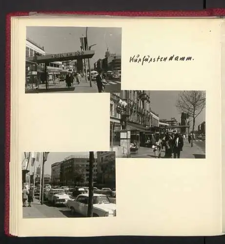 2 Fotoalben mit 237 Fotografien, Ansicht West-Berlin, 1964, Zentralflughafen Tempelhof, Olympiastadion, Kudamm, Bhf Zoo