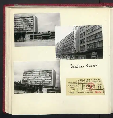 2 Fotoalben mit 237 Fotografien, Ansicht West-Berlin, 1964, Zentralflughafen Tempelhof, Olympiastadion, Kudamm, Bhf Zoo