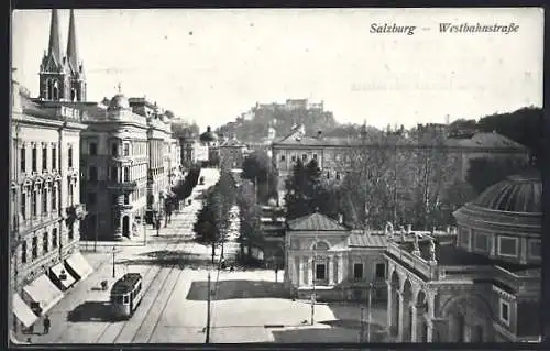 AK Salzburg, Westbahnstrasse, Strassenbahn