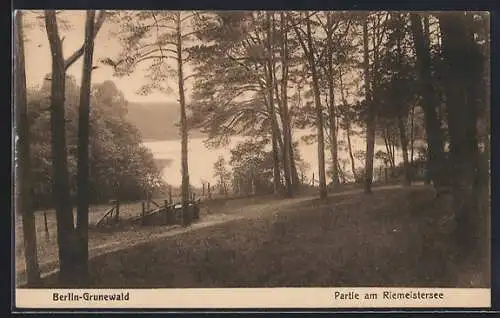 AK Berlin-Grunewald, Partie am Riemeistersee