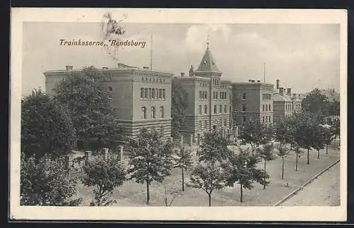 AK Rendsburg, Blick auf Train-Kaserne