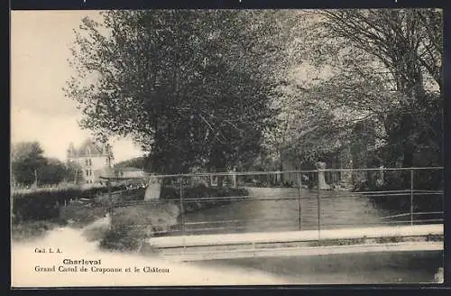 AK Charleval, Grand Canal de Craponne et le Château