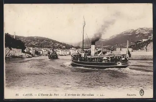 AK Cassis, L`Entrée du Port, L`Arrivée des Marseillais