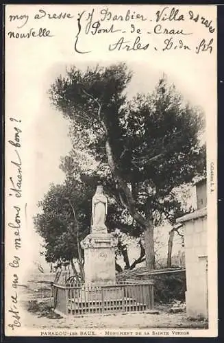 AK Paradou-les-Baux, Monument de la Sainte Vierge