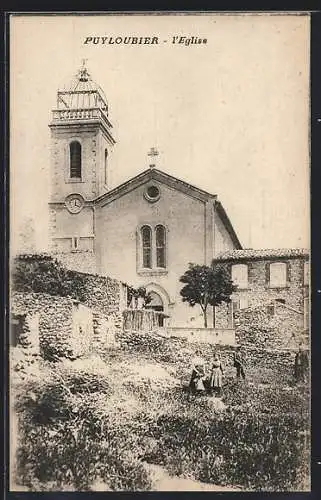 AK Puyloubier, l`Église et vue des ruines alentour