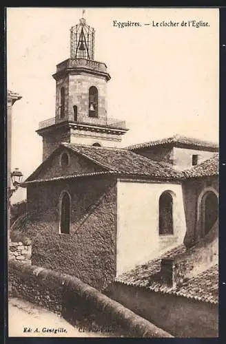 AK Eyguières, Le clocher de l`Église