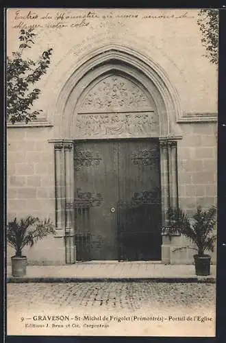 AK Graveson, Portail de l`Église St-Michel de Frigolet, Prémontrés