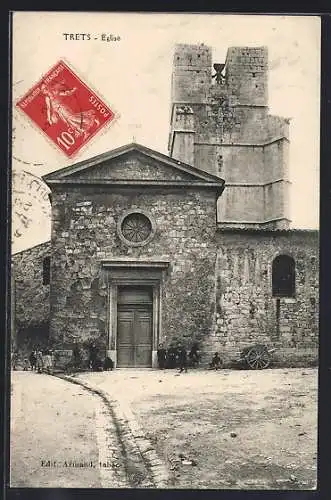 AK Trets, Église ancienne avec tour fortifiée