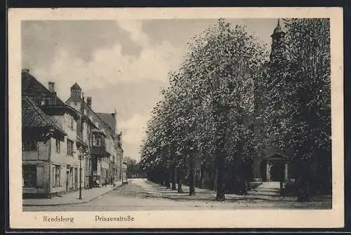 AK Rendsburg, Prinzenstrasse und Kirche