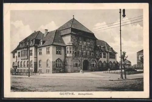 AK Gerthe, Amtsgebäude mit Strassenpartie