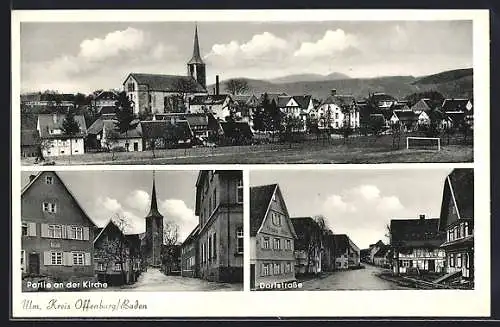 AK Ulm / Baden, Ortsansicht, Partie a. d. Kirche, Dorfstrasse