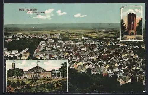 AK Bad Nauheim, Gasthaus und Ortsansicht vom Johannisberg