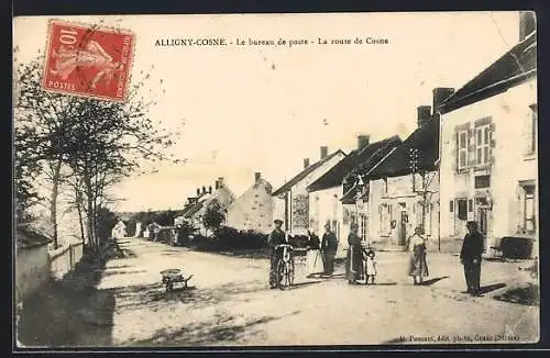 AK Alligny-Cosne, Le bureau de poste, La route de Cosne