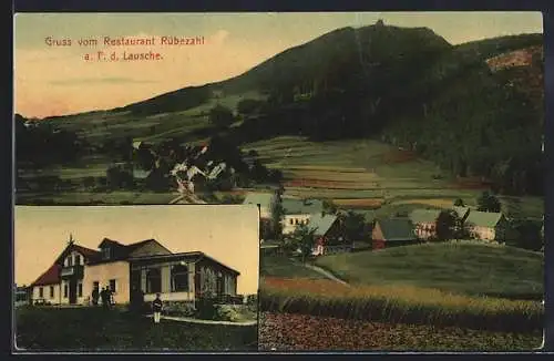 AK Waltersdorf / Lausche, Restaurant Rübezahl, Ortsansicht