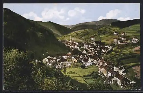 AK Kleinschmalkalden i. Thür., Ortsansicht aus der Vogelschau