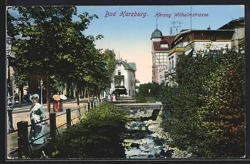 AK Bad Harzburg, Herzog Wilhelmstrasse mit Fluss