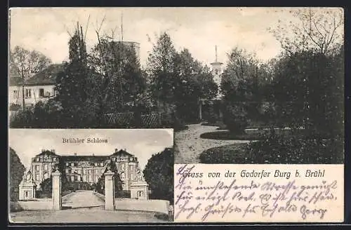 AK Brühl / Köln, Godorfer Burg und Brühler Schloss